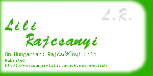 lili rajcsanyi business card